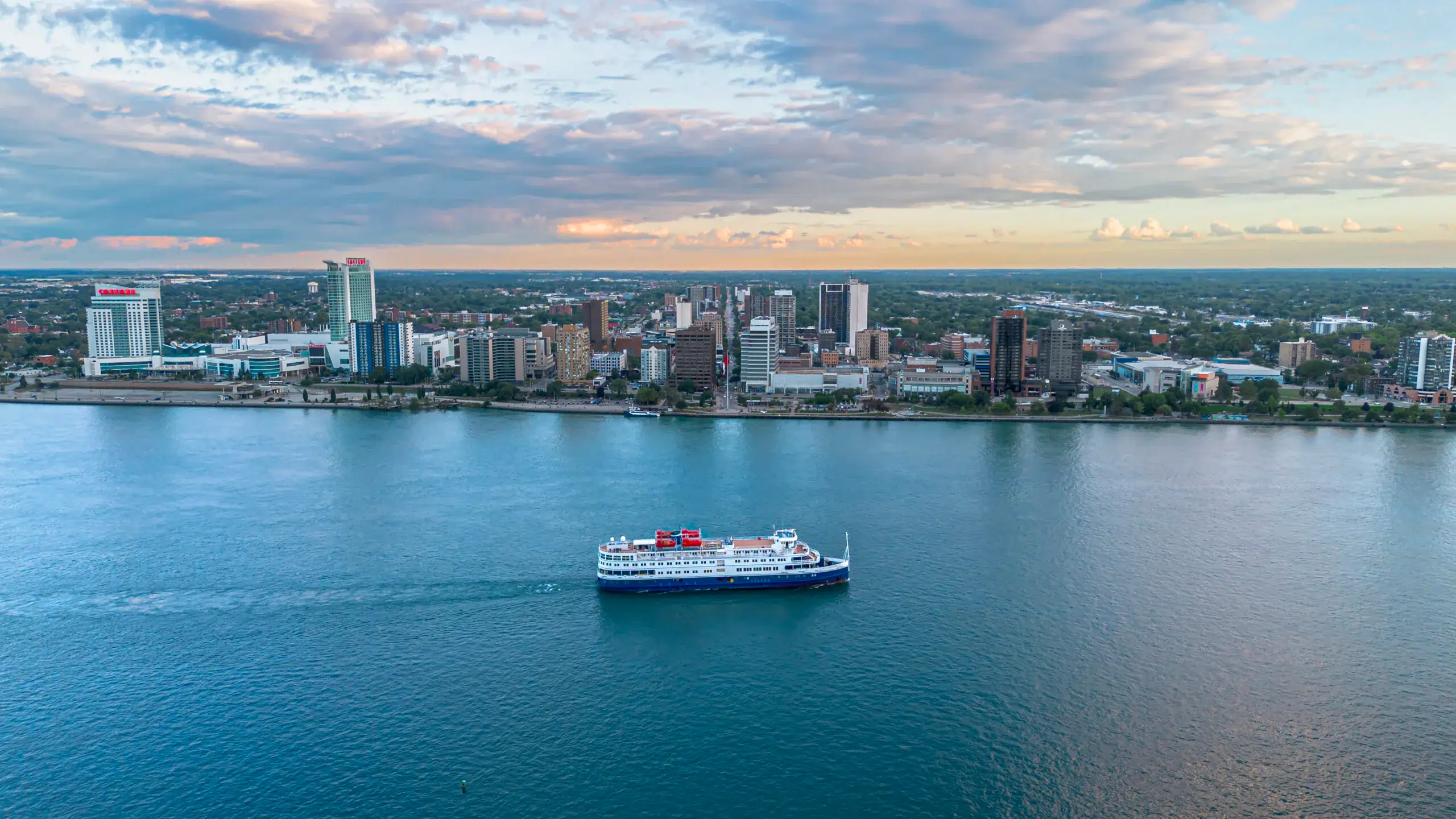 Scenic view of the Windsor Ontario skyline and River waterfront during a clear day showing the city for PercyCutz Barber Shop Windsor